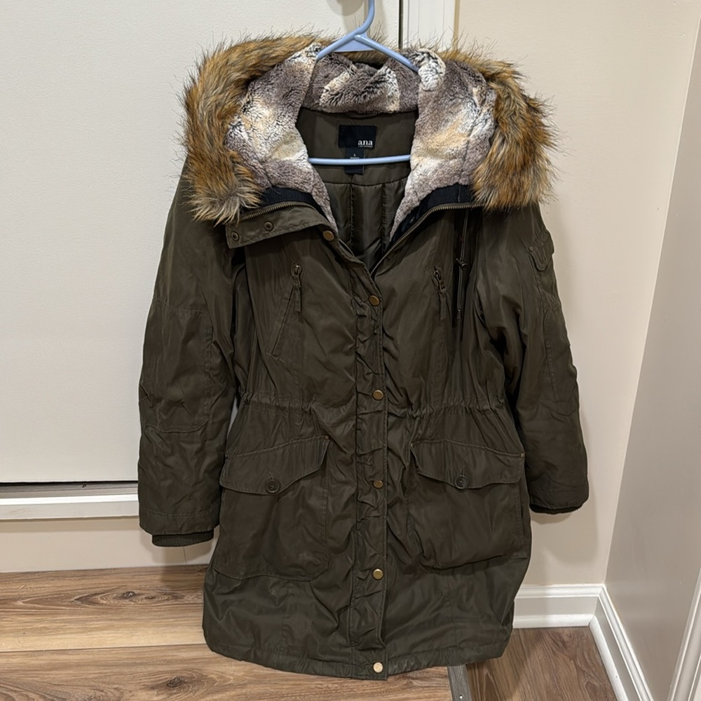 Olive green winter coat
